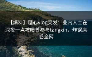 【爆料】糖心vlog突发：业内人士在深夜一点被曝曾参与tangxin，炸锅席卷全网