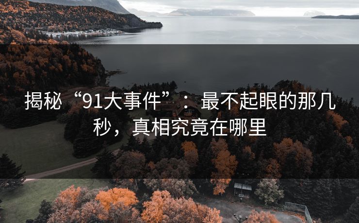 揭秘“91大事件”：最不起眼的那几秒，真相究竟在哪里